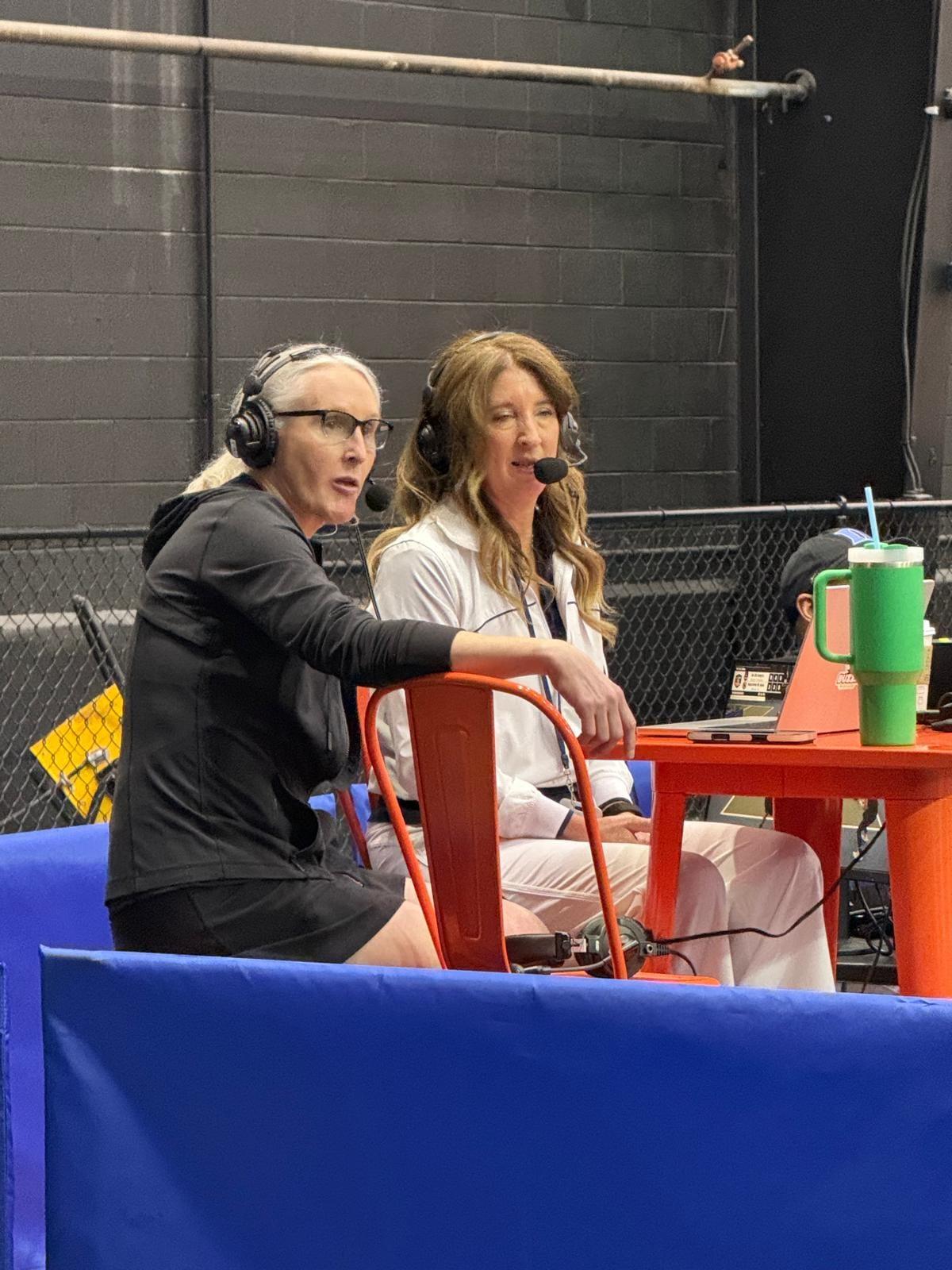 Live broadcast commentary booth at the championship