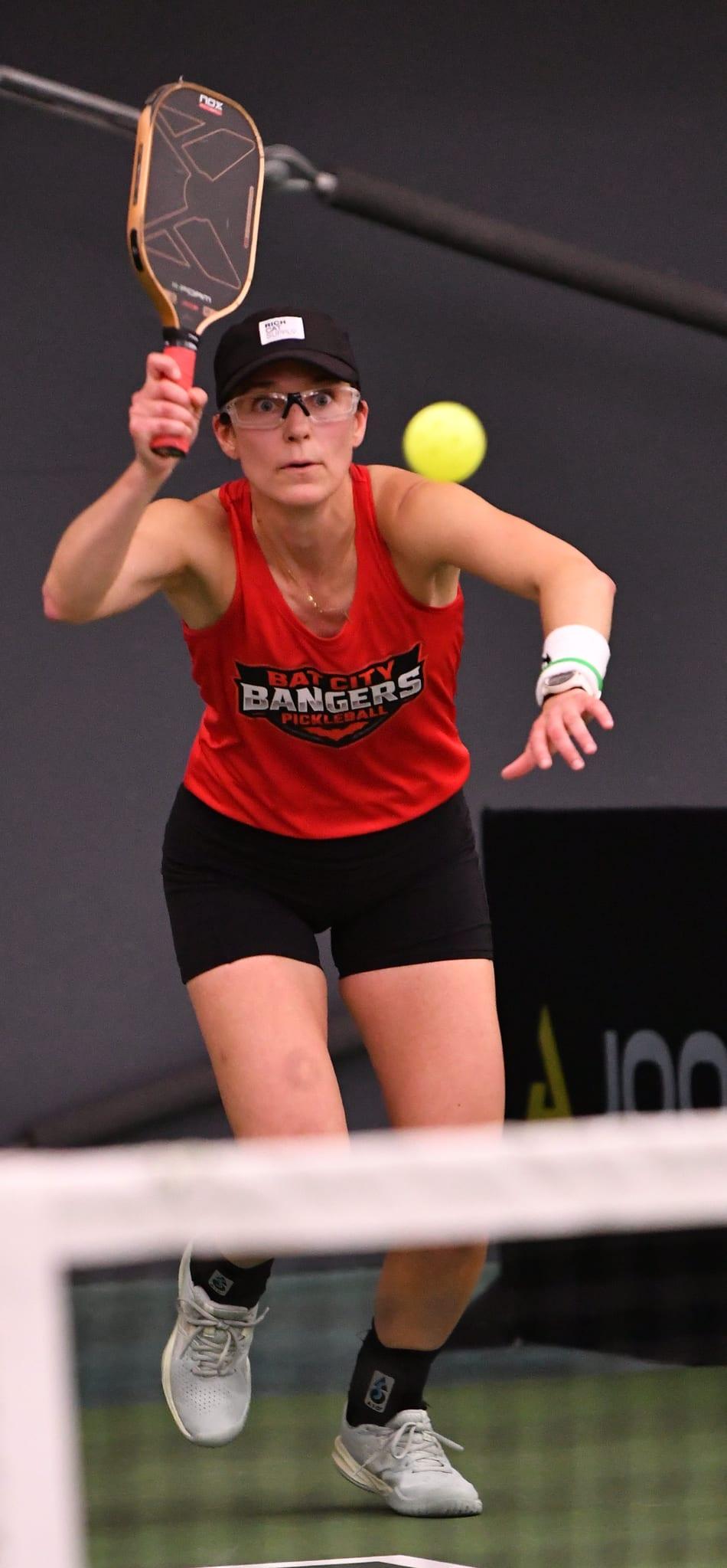 Megan Knutson at the net